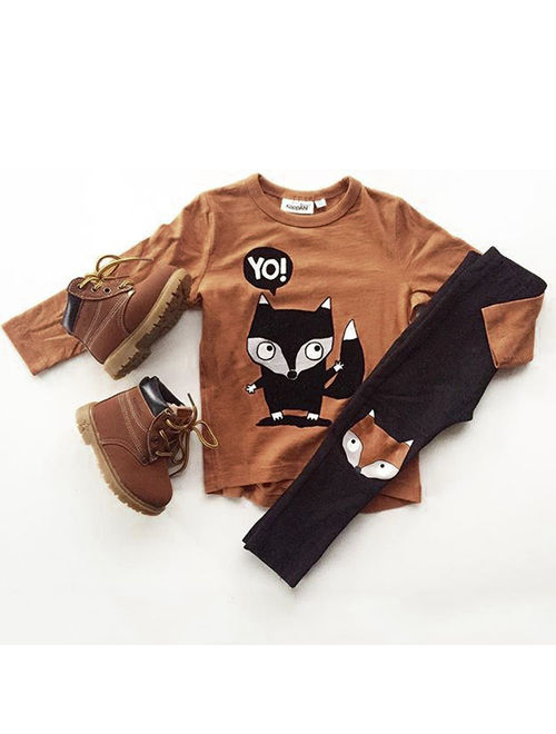 Infant Toddler Baby Kids Boy Animal T-shirt Tops Tees +Long Pants Outfits Set Clothes
