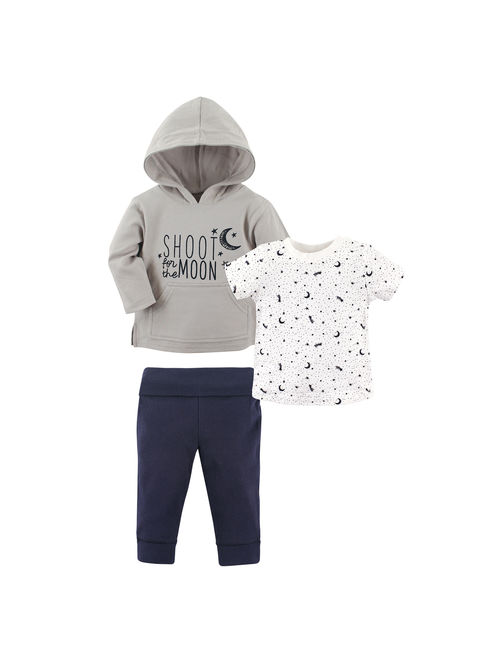 Hudson Baby Toddler Boy Hoodie, T-Shirt & Pants, 3pc Outfit Set