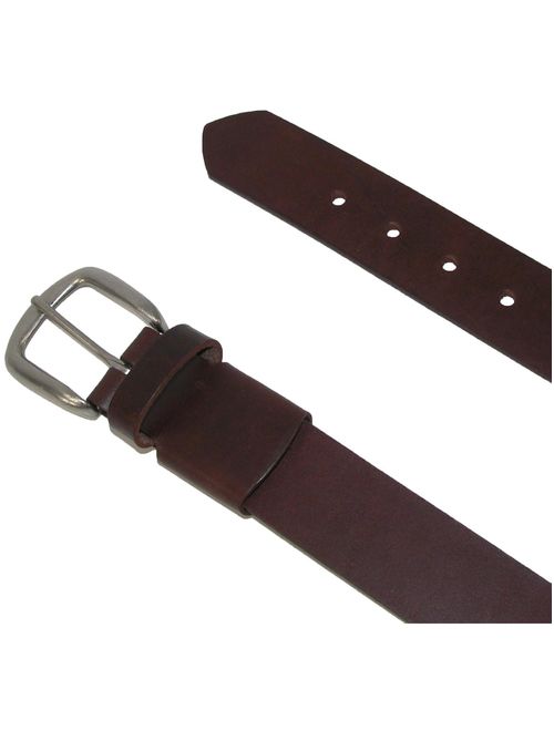 Men's Big and Tall Leather Bridle Belt with Hidden Elastic