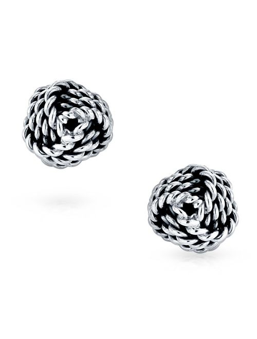 Mens Executive Round Ball Woven Braid Twist Cable Rope Knot French Cufflinks For Men 925 Sterling Silver
