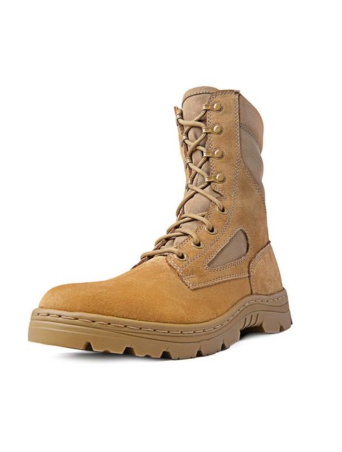 Ridge Footwear 3208 Men's Dura-Max 8" Suede Leather Coyote Tactical Boots