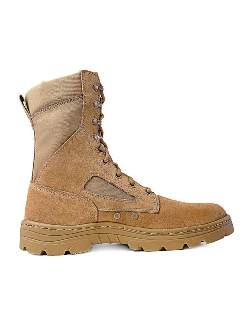 Ridge Footwear 3208 Men's Dura-Max 8" Suede Leather Coyote Tactical Boots