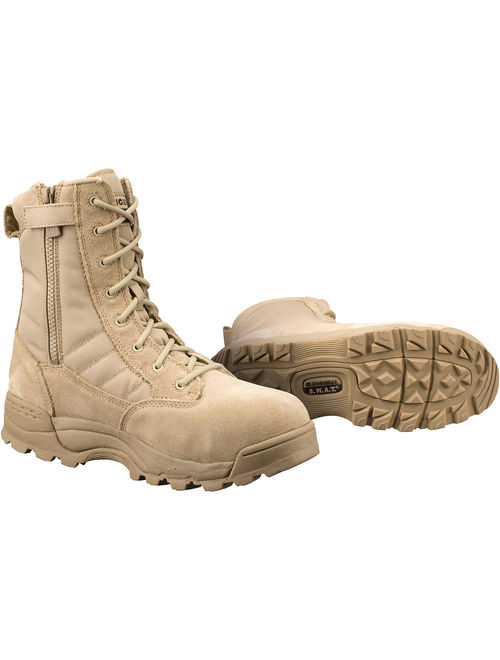 Original Swat Chase 9" Tactical Military Safety Toe Boots Side Zipper TAN 1194