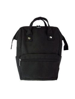 5th Elm Double Zipper Backpack for Back to School - Black