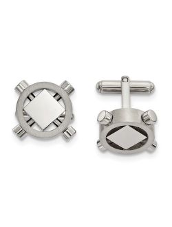 Chisel Stainless Steel Brushed and Polished Cuff Links