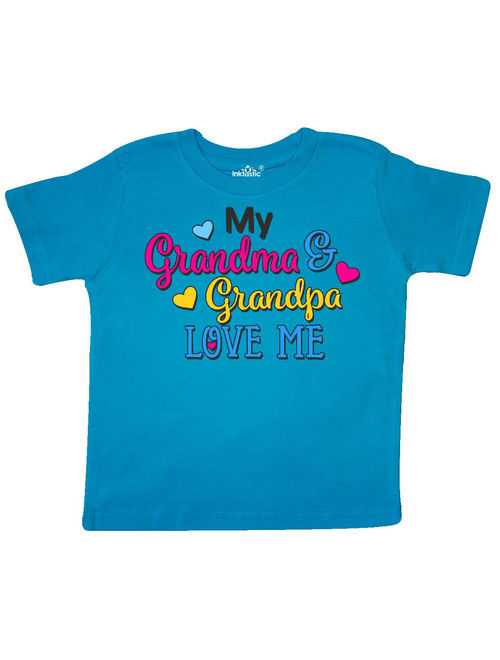 My Grandma and Grandpa Love me with Hearts Toddler T-Shirt