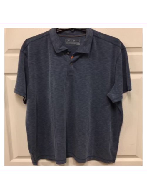 Eddie Bauer Men's classic fit Short Sleeve Polo Shirt XXL/Dusted Indigo