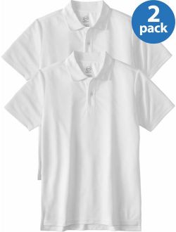 Husky Boys 4-18 School Uniform Short Sleeve Performance Polo Shirt, 2-Pack Value Bundle