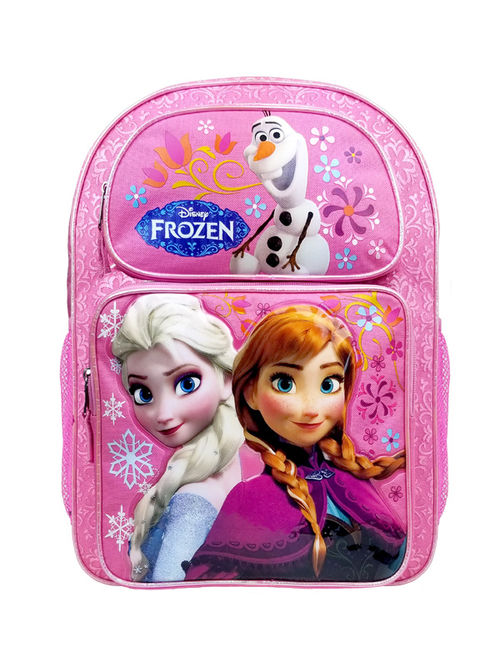 Disney Frozen Elsa & Anna Pink Girls Large Backpack/School Book Bag for Kids