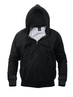 Thermal Lined Zipper Hooded Sweatshirt