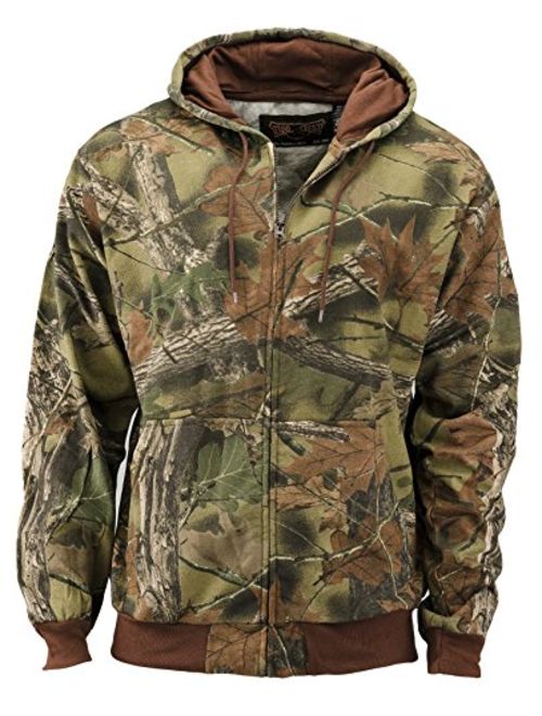 Trail Crest Men's Cambrillo Full Zip Up Hooded Sweatshirt Jacket W/ Magnet, Medium, Camo