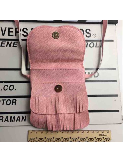 Kids Baby Girls PU Leather Mini Crossbody Bag Tassel Handbag Shoulder Bag