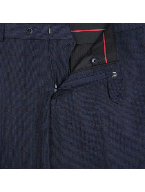 Verno Men's 2-Piece Classic Fit Windowpane Check Suit