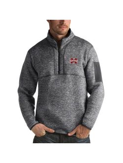 Mississippi State Bulldogs Antigua Fortune 1/2-Zip Pullover Sweater - Heathered Charcoal