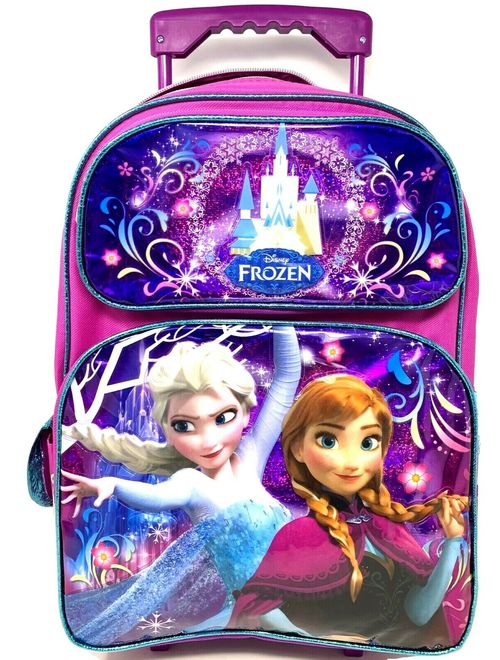 Disney Frozen Elsa & Anna 16" Large Rolling/Roller Backpack 18307