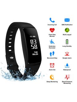 AGPtek Waterproof Fitness Tracker Smart Wristband Bluetooth OLED Display for IOS Android Smartphone
