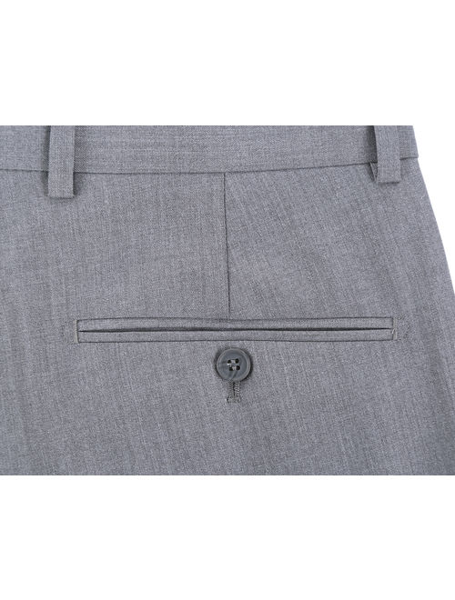 Verno Men's Classic Fit Non-Iron Comfort Flat Front Dress Pants
