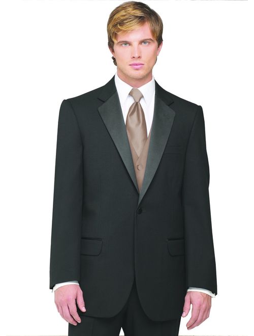 Neil Allyn 7-Piece Formal Tuxedo with Pleated Front Pants, Shirt, Beige Vest, Tie & Cuff Links. Prom, Wedding, Cruise