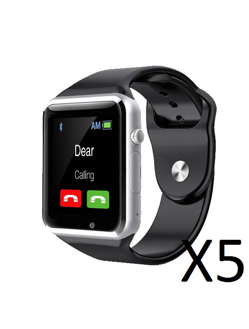 AmazingForLess 5 Pack G-10 Black Smart Watch Wholesale Lot Touch Screen Bluetooth Smart Wrist Watch - Supports SIM + Memory Card