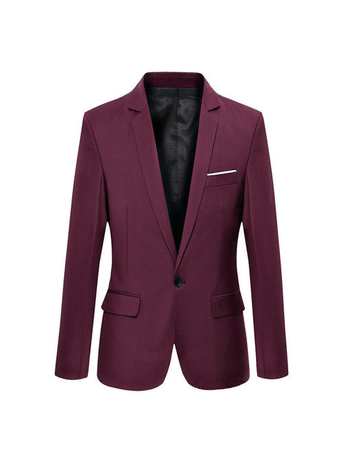 Hirigin Men's Charm Casual Slim Fit One Button Suit Blazer Coat Jacket Tops Men Fashion