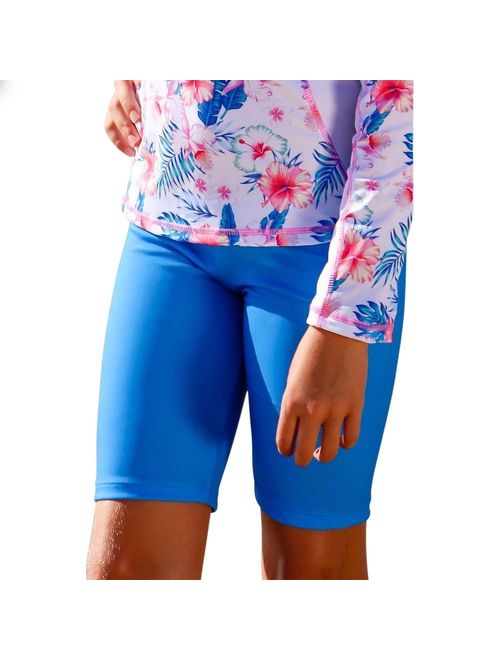 Sun Emporium Girls Ocean Blue Printed Surf Shorts