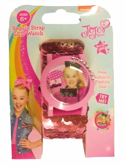 JoJo Siwa Sequin Strap Flashing Dial Watch (Pink)