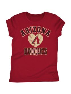 MLB Arizona Diamondbacks Girls Short Sleeve Team Color Graphic Tee