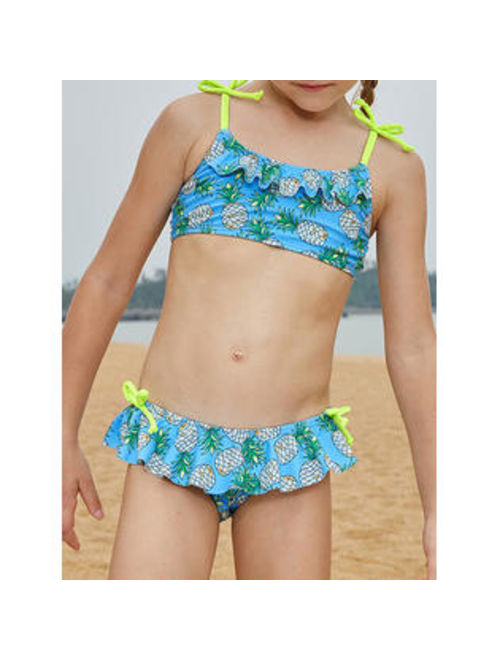 Kids Girls Pineapple Printed Two Piece Swimwear