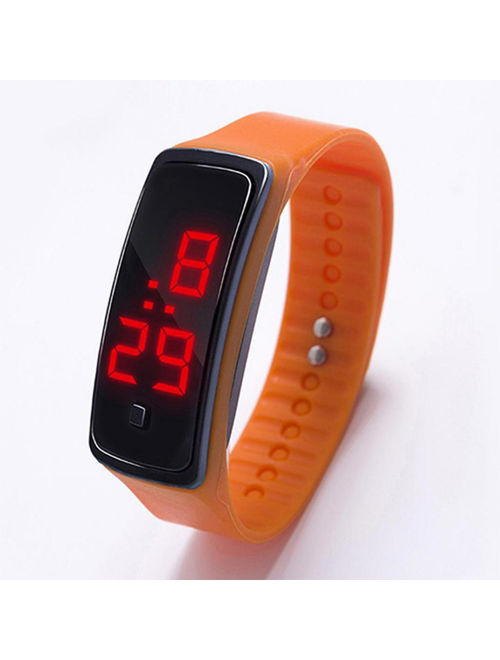 Spot custom second student sports electronic watch children promotional gifts LED silicone watch led watch Pink