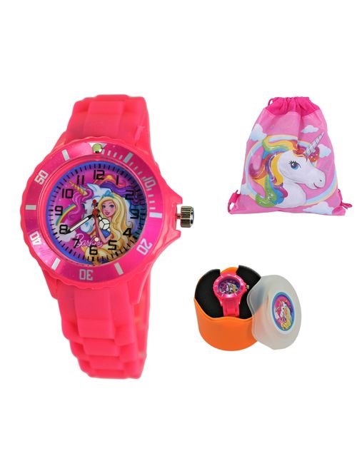 Barbie Unicorn Silicone Wrist Watch For Kids. Analog Watch Display.