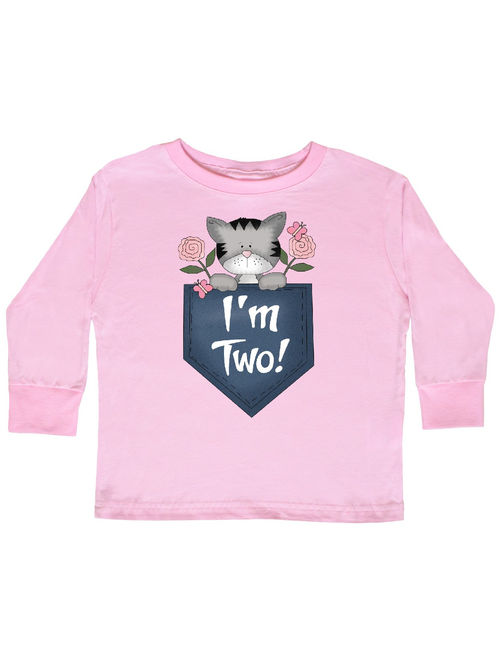 I'm Two Years Old Kitty Cat 2nd Birthday Toddler Long Sleeve T-Shirt