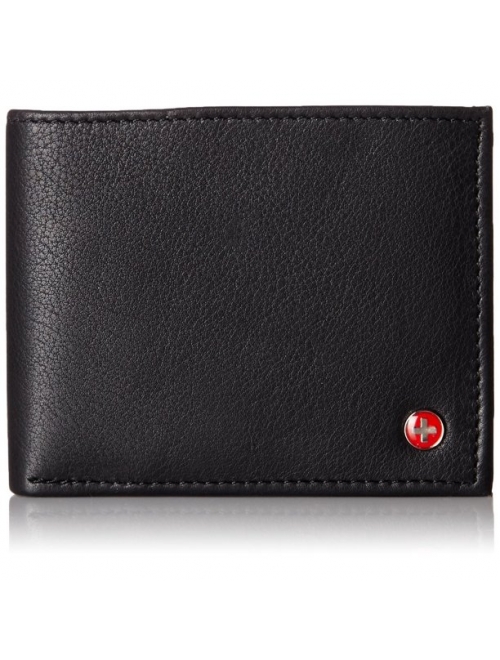 Alpine Swiss Mens Wallet Genuine Leather Removable ID Card Case Bifold Passcase