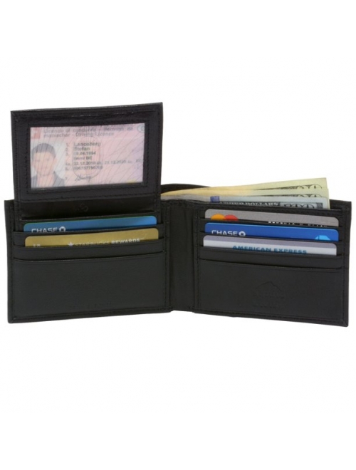Alpine Swiss Mens Wallet Genuine Leather Removable ID Card Case Bifold Passcase
