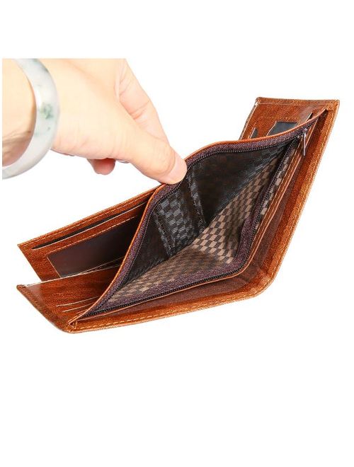 Creative Men Wallet - US Dollar Bifold Wallet PU Leather Short Purses Male Cards Wallets Notecase For Men & Boys Gifts Dark Brown