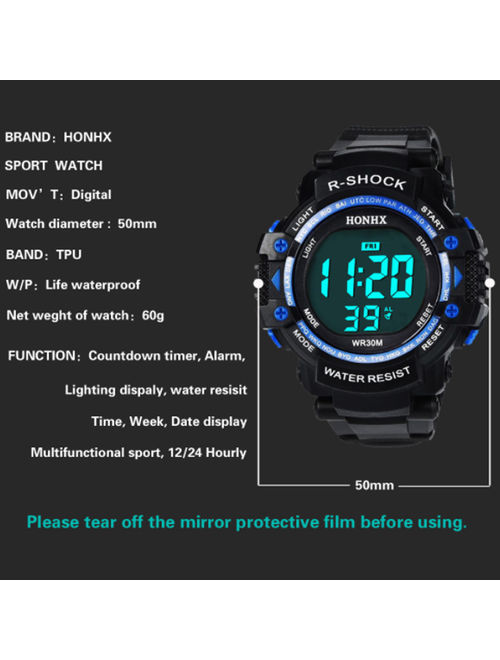 Automatic Mechanical Distinctive Gift Watch Steel Clasp Kids Digital Student Sports Multifunction Wristwatch