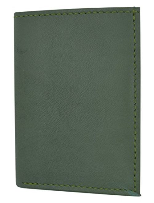 Men's Mini Slim Thin Bifold Genuine Leather ID Card Bill Holder Wallet (Green)