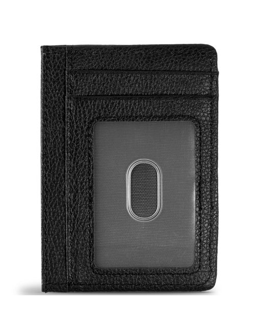 Vegan Leather RFID Blocking Credit Card Holder Slim Front Pocket Wallets for Men