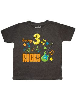 Being Three Rocks- third birthday Toddler T-Shirt