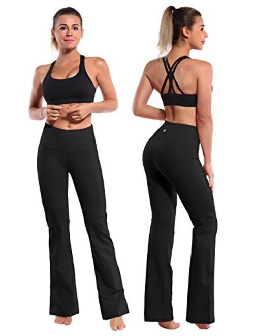 BUBBLELIME 29"/31"/33"/35"/37" 4 Styles Women's High Waist Bootcut Yoga Pants Basic/Back Pocket Tummy Control Workout Bootleg