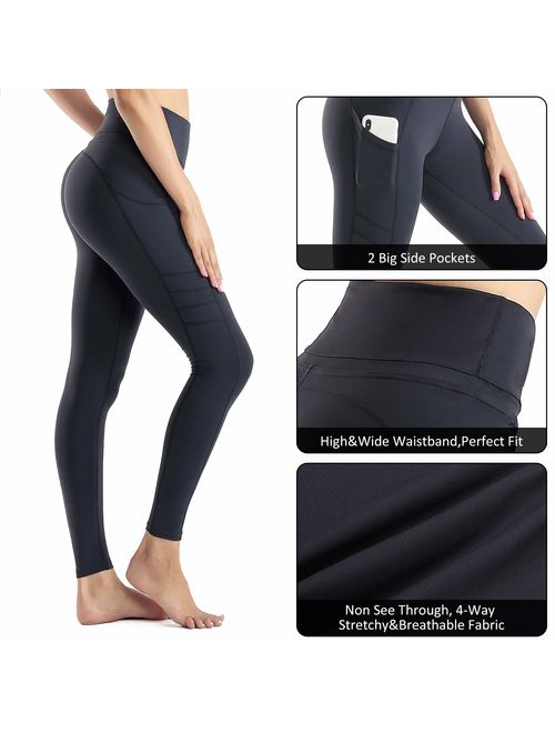 Sunzel Yoga Pants for Women with Pockets High Waist Workout Running Leggings Tummy Control 4-Way Stretch