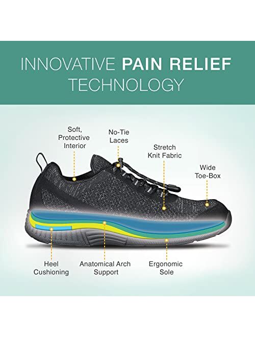 Orthofeet Proven Foot and Heel Pain Relief. Extended Widths. Best Orthopedic Shoes Plantar Fasciitis, Diabetic Men's Walking Shoes, Lava