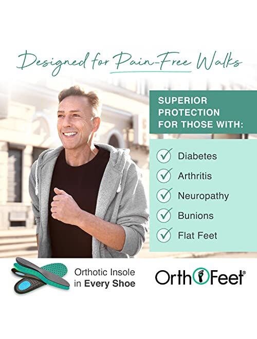 Orthofeet Proven Foot and Heel Pain Relief. Extended Widths. Best Orthopedic Shoes Plantar Fasciitis, Diabetic Men's Walking Shoes, Lava