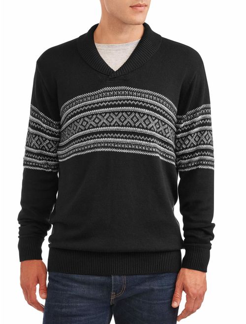 George Men's and Big Men's Geo-jacquard Sweater, up to Size 3XL