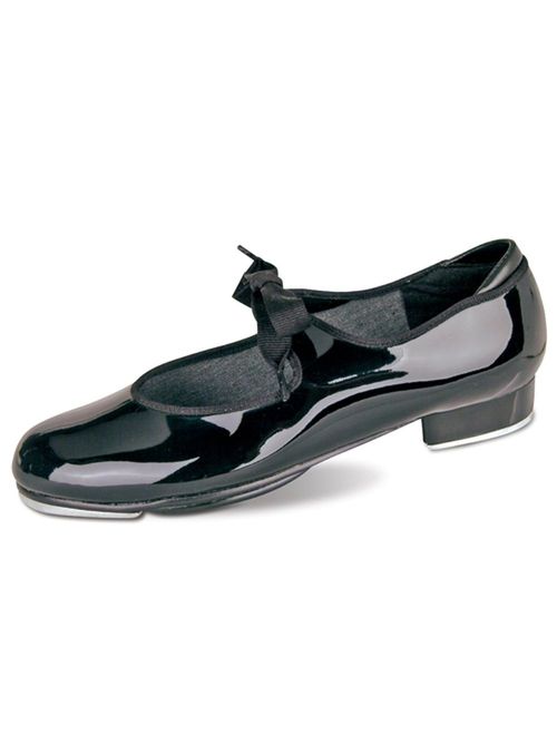 Danshuz Womens Black Patent Grosgrain Ribbon Dance Tap Shoe Size 4-10