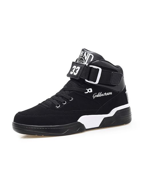 FZUU Men's High Top Sneakers Fashion Street Basketball Sports Casual Shoes