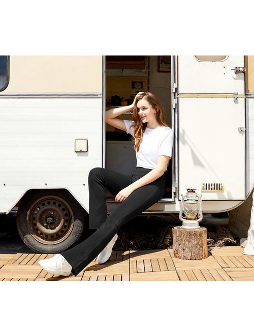 IUGA Bootcut Yoga Pants with Pockets for Women High Waist Workout Bootleg Pants Tummy Control, 4 Pockets Work Pants for Women