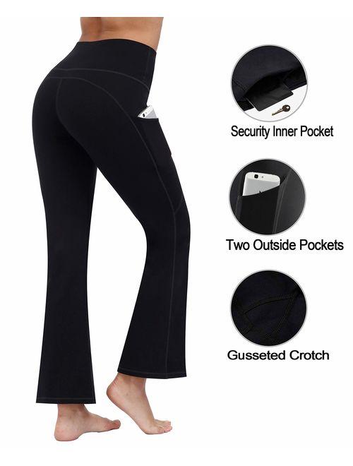 Fengbay Bootcut Yoga Pants, Women's Bootleg Yoga Pants with Pockets Tummy Control 4 Way Stretch Plus Size Yoga Workout Pants
