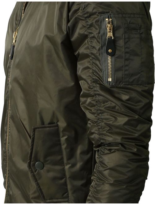 Ma Croix Mens MA-1 Bomber Lightweight Padded Jacket Outerwear