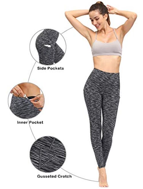 PHISOCKAT 2 Pack High Waist Tummy Control Compression Leggings Yoga Pants with Pockets
