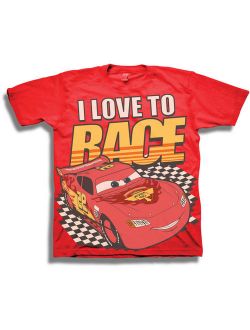 Pixar Cars "I Love to Race" Boys' Juvy Short Sleeve Graphic Tee T-Shirt